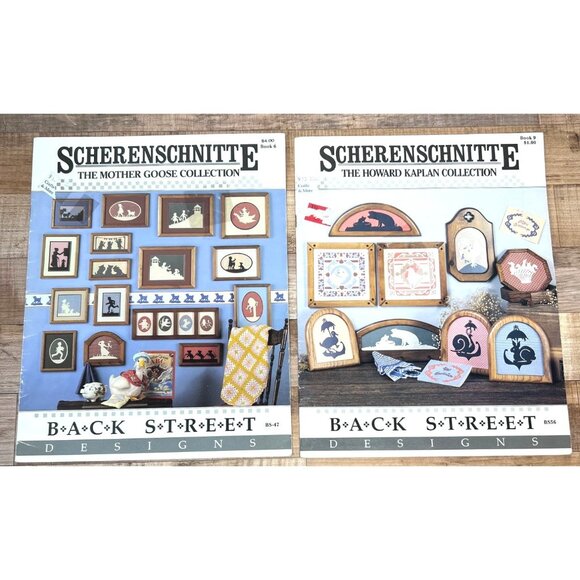 Scherenschnitte Pattern Books Set Of 2 Back Street Designs The Mother Goose & Ho - Picture 1 of 4